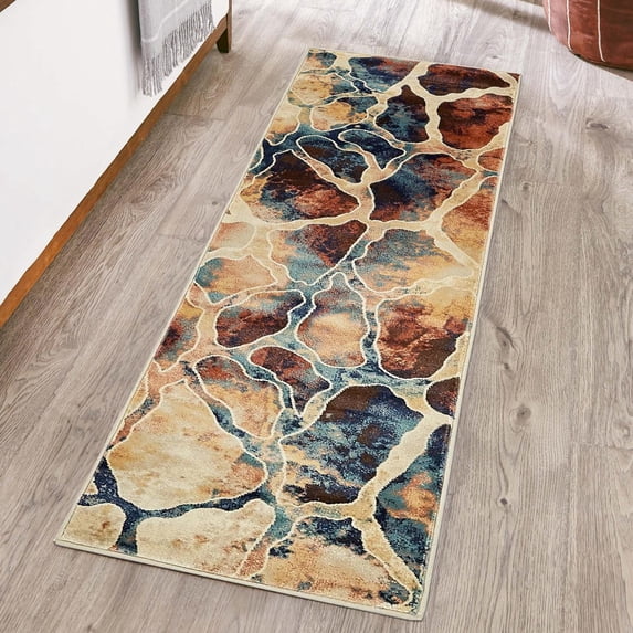 Unique Loom Mystic Collection Area Rug - Fitz Roy (2' x 6' 1" Runner Brick Red/Brown)