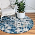 thumbnail image 1 of Unique Loom Mystic Collection Area Rug - Mosman (5' Round Navy Blue/Beige), 1 of 7