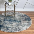 thumbnail image 1 of Unique Loom Mystic Collection Area Rug - Seine (5' Round Navy Blue/Ivory), 1 of 11
