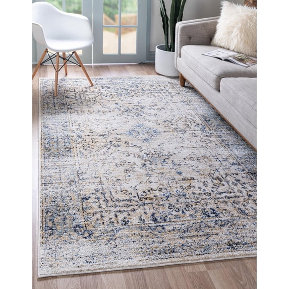 Unique Loom Naples Augustus Rug Cream/Beige 3' 3" x 5' 3" Rectangle Border Bohemian Perfect For Living Room Bed Room Dining Room Office