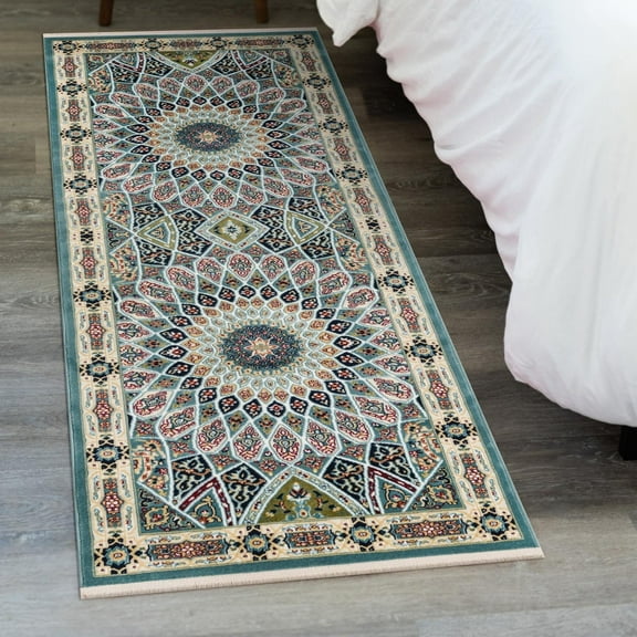 Unique Loom Narenj Collection Area Rug - Adams (2' 7" x 6' 1" Runner Blue/Burgundy)