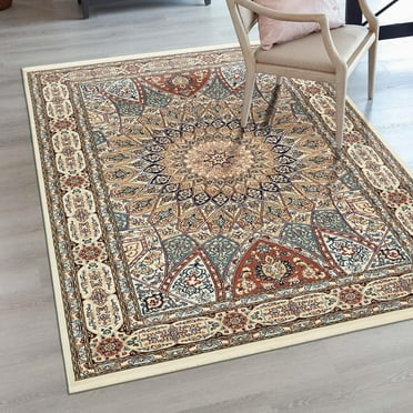 Unique Loom Narenj Collection Area Rug - Adams (3' 1" x 5' 3" Rectangle Ivory/Burgundy)
