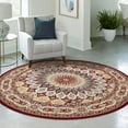 thumbnail image 1 of Unique Loom Narenj Collection Area Rug - Adams (5' 3" Round Burgundy/Beige), 1 of 7