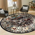 thumbnail image 1 of Unique Loom Narenj Collection Area Rug - Birmingham (5' 3" Round Navy Blue/Blue), 1 of 7