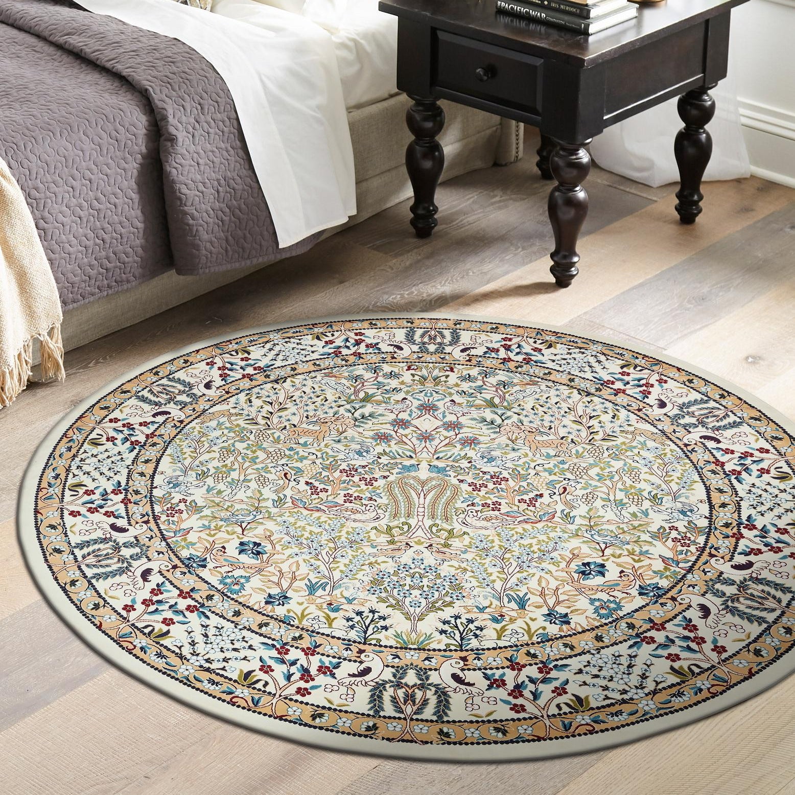 Unique Loom Narenj Collection Area Rug - Bristol (10' Round Ivory/Beige)