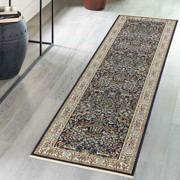 Unique Loom Narenj Collection Area Rug - Bristol (2' 11" x 13' 1" Runner Navy Blue/Beige)