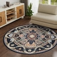 thumbnail image 1 of Unique Loom Narenj Collection Area Rug - Glasgow (5' 3" Round Navy Blue/Blue), 1 of 10