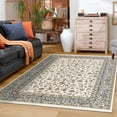 thumbnail image 1 of Unique Loom Narenj Collection Area Rug - Leeds (5' 3" x 8' Rectangle Ivory/Blue), 1 of 6