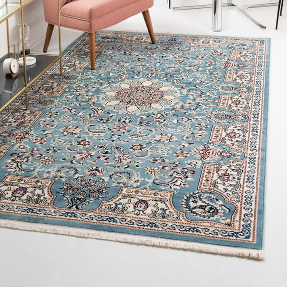 Unique Loom Narenj Collection Area Rug - Newcastle (7' 10" x 10' Rectangle Blue/Beige)