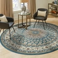 thumbnail image 1 of Unique Loom Narenj Collection Area Rug - Nottingham (5' 3" Round Blue/Burgundy), 1 of 7