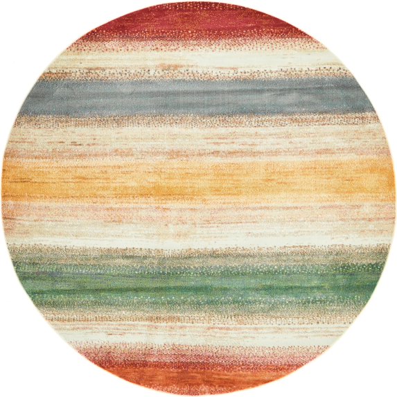 Unique Loom Native Distressed Contemporary Area Rugs, 8' 2 x 8' 2 Round