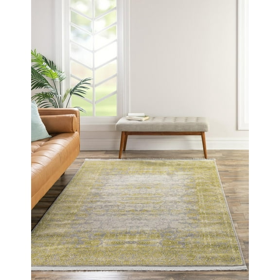 Unique Loom New Classical Collection Area Rug - Apollo (4' 1" x 6' 1" Rectangle Light Green/Gray)