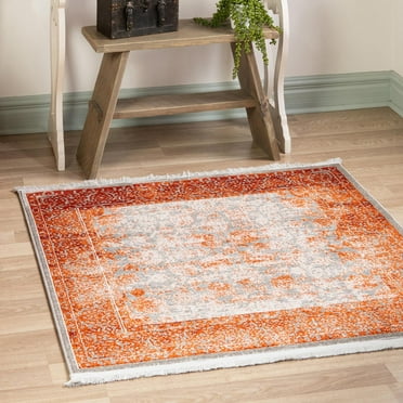 Unique Loom New Classical Collection Area Rug - Apollo (4' Square Terracotta/Gray)