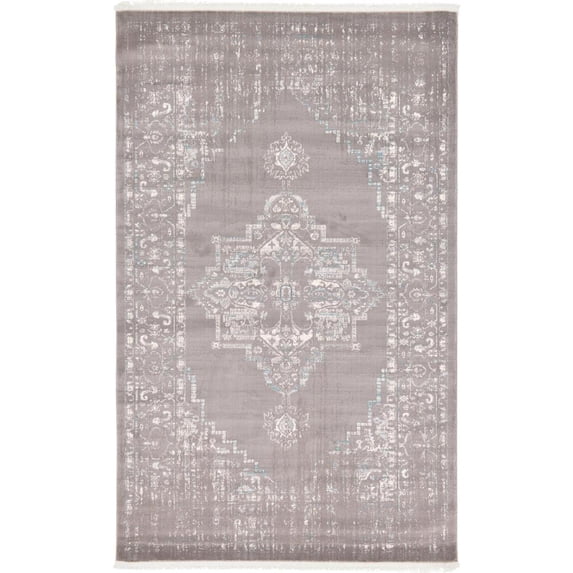 Unique Loom Attiki New Classical Rug, Gray (5' 0 x 8' 0)