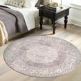 thumbnail image 1 of Unique Loom New Classical Collection Area Rug - Olwen (4' Round Purple/Gray), 1 of 7