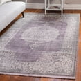 thumbnail image 1 of Unique Loom New Classical Collection Area Rug - Olwen (4' x 6' Rectangle Purple/Gray), 1 of 7