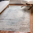 thumbnail image 1 of Unique Loom New Classical Collection Area Rug - Olwen (5' 1" x 8' Rectangle Light Blue/Ivory), 1 of 7