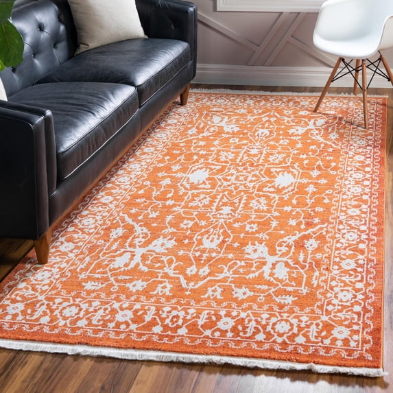 Unique Loom New Classical Collection Area Rug - Olympia (5' 1" x 8' Rectangle Terracotta/Ivory)