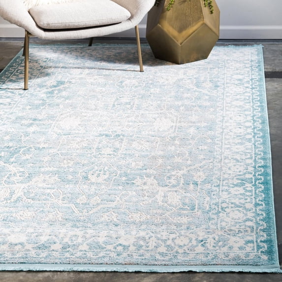 Unique Loom New Classical Collection Area Rug - Olympia (9' x 12' 2" Rectangle Light Blue/Ivory)