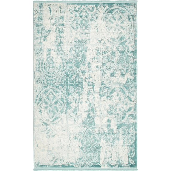 Unique Loom New Classical Rectangular Distressed Traditional Area Rugs, Blue