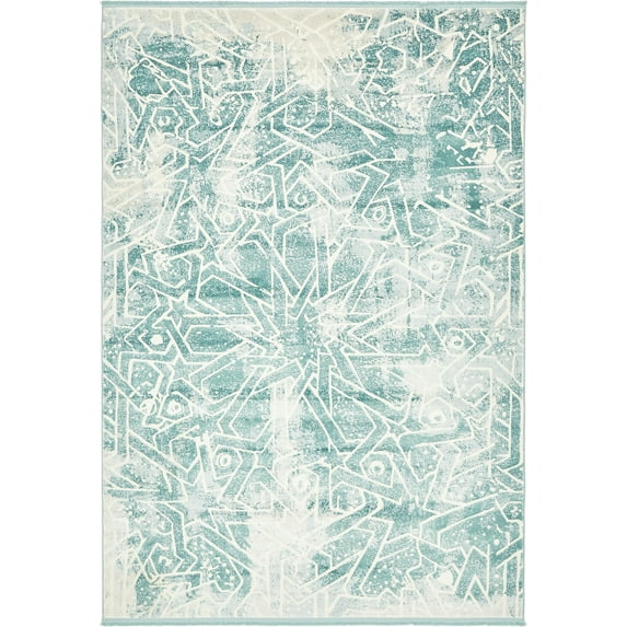 Unique Loom New Classical Rectangular Distressed Traditional Area Rugs, Blue
