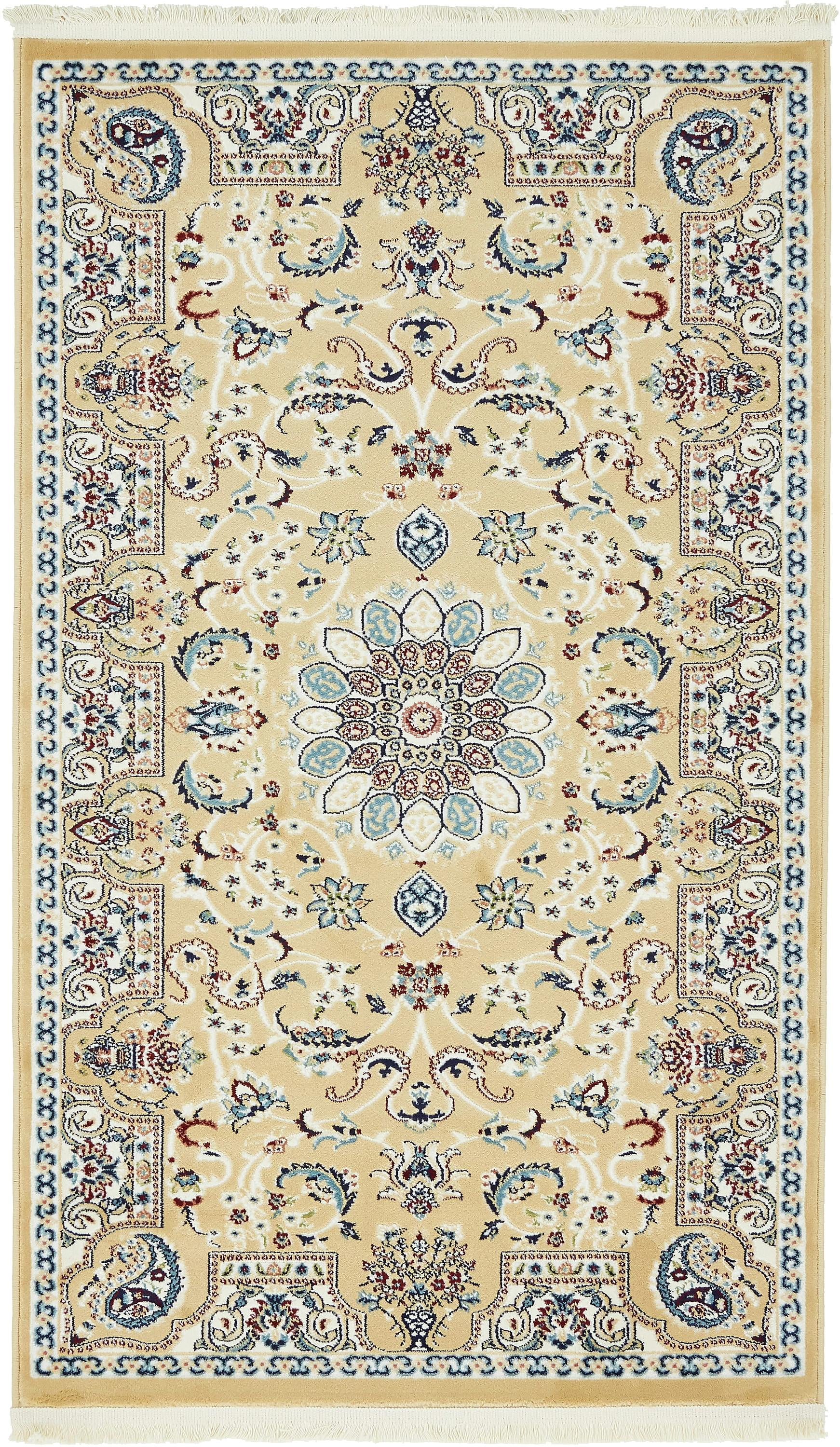 Unique Loom Newcastle Narenj Vintage Floral Area Rug or Runner ...
