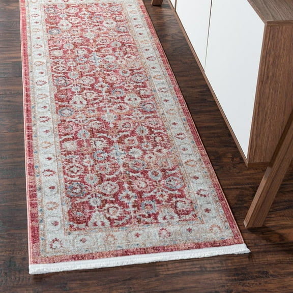 Unique Loom Noble Collection Area Rug - Alexander (2' 7" x 10' Runner Red/Blue)