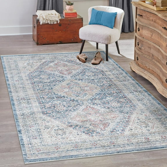 Unique Loom Noble Collection Area Rug - Elizabeth (2' 2" x 3' 1" Rectangle Blue/Gray)