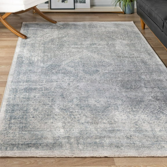 Unique Loom Noble Collection Area Rug - Elizabeth (5' 1" x 7' 10" Rectangle Gray/Light Blue)