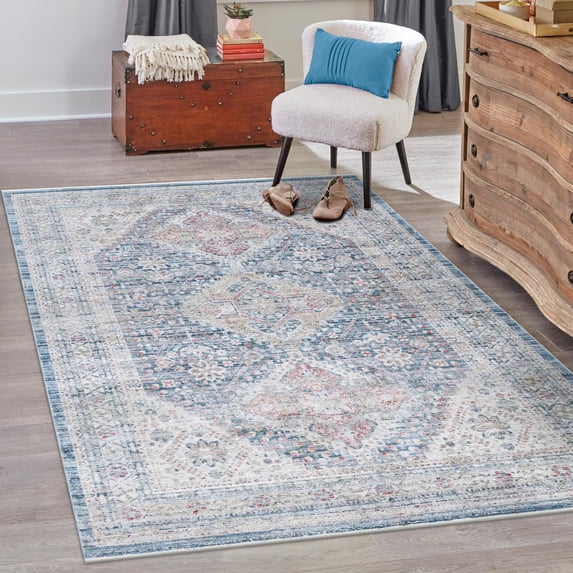 Unique Loom Noble Collection Area Rug - Elizabeth (8' x 10' Rectangle Blue/Gray)