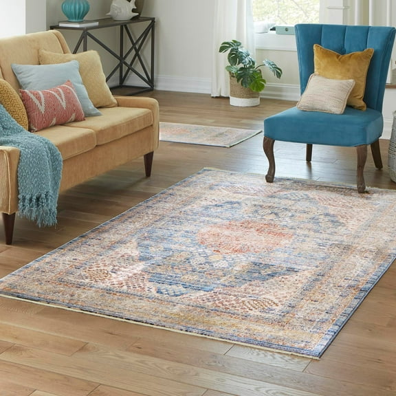 Unique Loom Noble Collection Area Rug - Henry (2' 2" x 3' 1" Rectangle Blue/Beige)