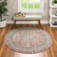 thumbnail image 1 of Unique Loom Noble Collection Area Rug - Henry (5' 1" Round Red/Blue), 1 of 9