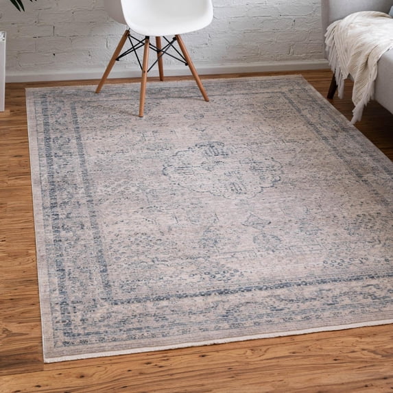 Unique Loom Noble Collection Area Rug - Henry (5' 1" x 7' 10" Rectangle Ivory/Gray)