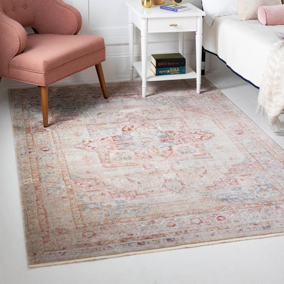 Unique Loom Noble Collection Area Rug - Victoria (4' 1" x 5' 7" Rectangle Multi/Beige)