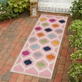 thumbnail image 1 of Unique Loom Aruba Outdoor Collection Area Rug - Noord (2' x 8' Runner Pink/Gold), 1 of 7