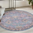 thumbnail image 1 of Unique Loom Nostalgia Collection Area Rug - Bliss (7' 10" Round Antique Blue/Orange), 1 of 12