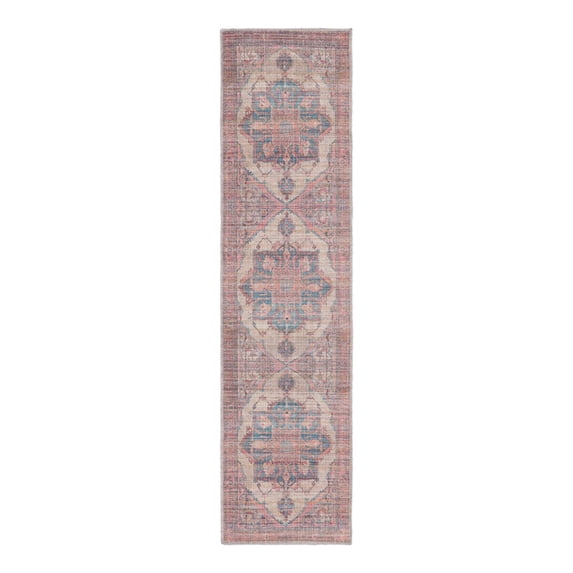 Unique Loom Nostalgia Collection Area Rug - Ella (2' x 7' 10" Runner Antique Beige/Blue)