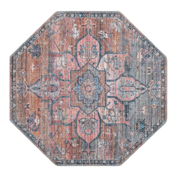 Unique Loom Nostalgia Collection Area Rug - Gem (5' 3" Octagon Multi/Beige)
