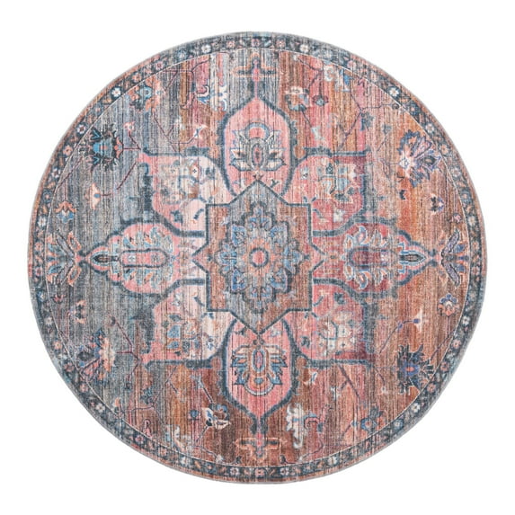 Unique Loom Nostalgia Collection Area Rug - Gem (7' 10" Round Multi/Beige)