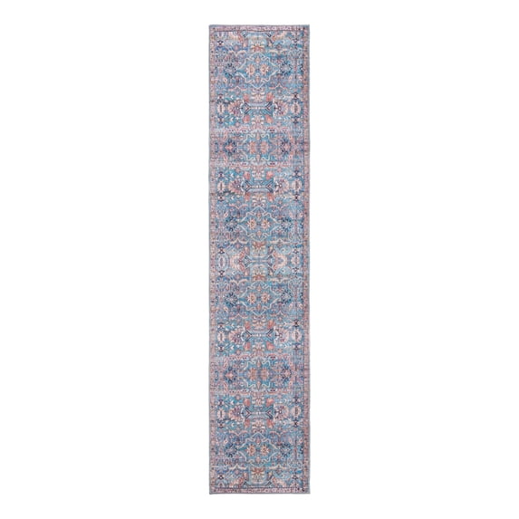 Unique Loom Nostalgia Collection Area Rug - Katie (2' 7" x 12' Runner Blue/Beige)