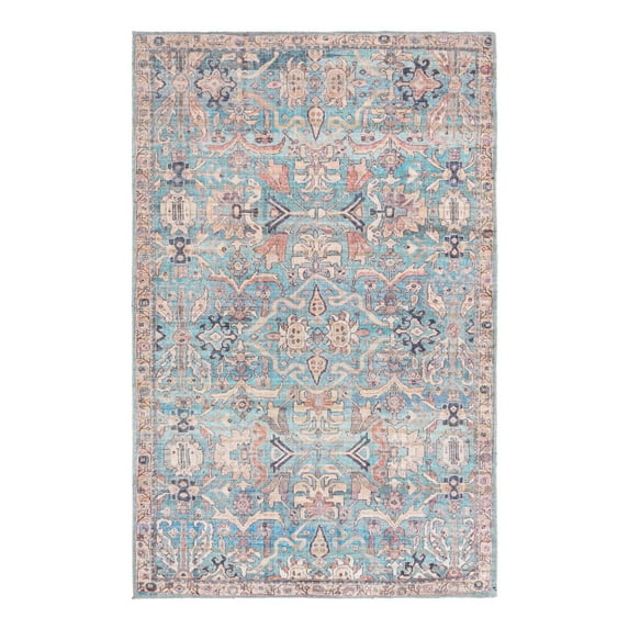 Unique Loom Nostalgia Collection Area Rug - Katie (4' 1" x 6' 1" Rectangle Blue/Beige)