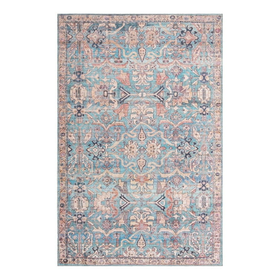 Unique Loom Nostalgia Collection Area Rug - Katie (6' 1" x 9' Rectangle Blue/Beige)