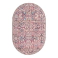 thumbnail image 1 of Unique Loom Nostalgia Collection Area Rug - Katie (5' 3" x 8' Oval Pink/Blue), 1 of 12