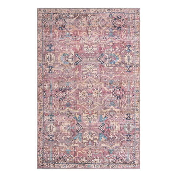 Unique Loom Nostalgia Collection Area Rug - Katie (5' 3" x 8' Rectangle Pink/Blue)