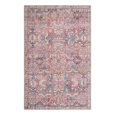 Unique Loom Nostalgia Collection Area Rug - Katie (5' 3" x 8' Rectangle Pink/Blue)