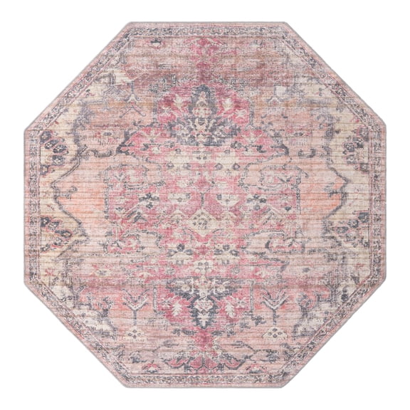 Unique Loom Nostalgia Collection Area Rug - Meknes (7' 10" Octagon Beige pink/Ivory)