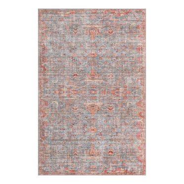 Unique Loom Nostalgia Collection Area Rug - Olivia (5' 3" x 8' Rectangle Antique Blue/Ivory)