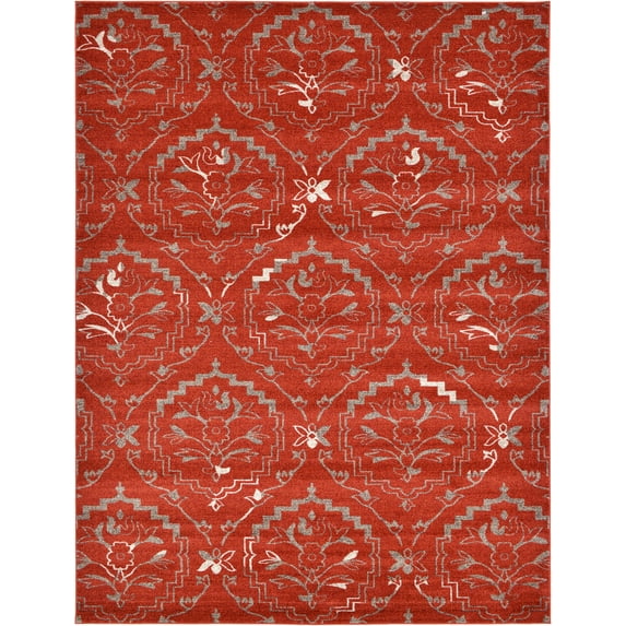 Unique Loom Novelty Traditional Area Rugs, Red