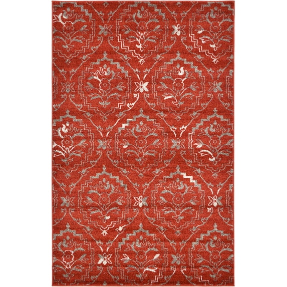 Unique Loom Novelty Traditional Area Rugs, Red