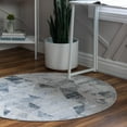 thumbnail image 1 of Unique Loom Caspian Collection Area Rug - Nowshahr (4' 1" Round Gray/Ivory), 1 of 6